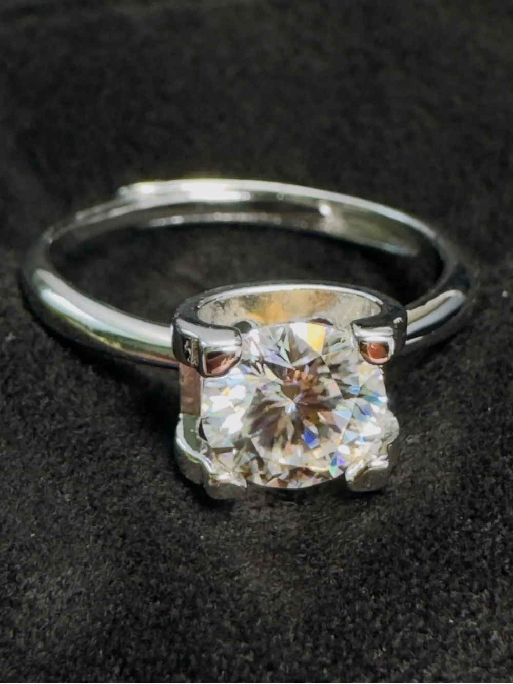 1 Ct Classic Solitaire Sterling Silver Moissanite Stone Ring